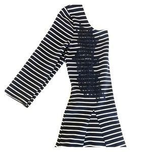 Free People Pink and Navy Blue Striped Dress